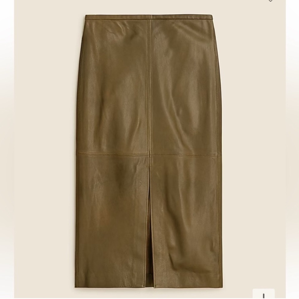 NWT j crew Collection pencil midi skirt in leather